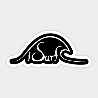 iSurf wave design for proud surfers beach bum lifestyle Sticker